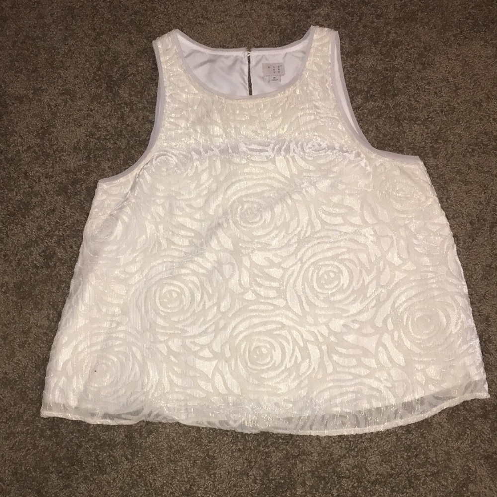 Floral print cream blouse